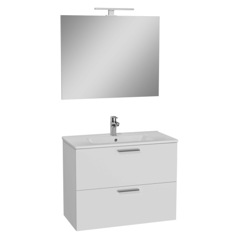 Koupelnová skříňka s umyvadlem zrcadlem a osvětlením Vitra Mia 79x61x39,5 cm bílá lesk MIASET80B