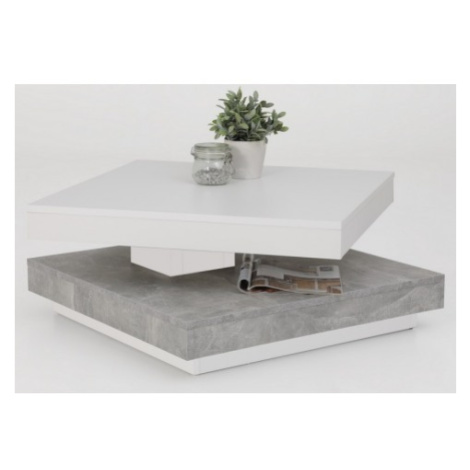 Konferenční stolek Andy, bílý/šedý beton Asko