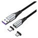 Vention 2-in-1 USB 2.0 to Micro + USB-C Male Magnetic Cable 5A 1.5m Gray Aluminum Alloy Type