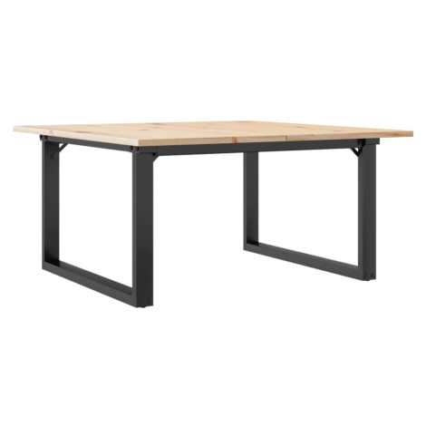 vidaXL Konferenční stolek s O rámem 90x90x45 cm borové dřevo a ocel
