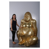 KARE Design Dekorační figurka Gorilla Gold XL 180cm