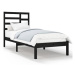 Rám postele černý masivní dřevo 90 × 200 cm, 3105784