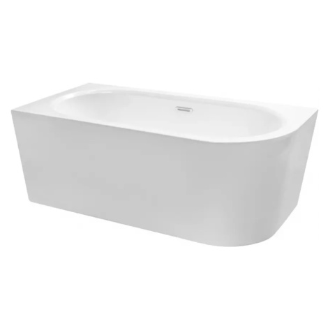 Volně stojící vana ke zdi Avita A-Line 160L + sifon s výpustí click-clack, chrom BESCO