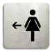 Accept Piktogram "WC ženy vlevo" (80 × 80 mm) (stříbrná tabulka - černý tisk bez rámečku)