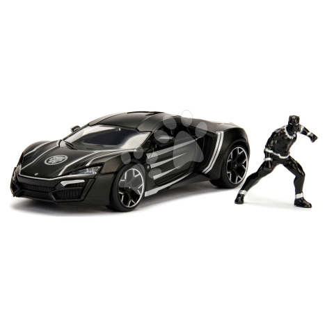 Autíčko Marvel Avengers Lykan Hypersport Jada kovové s otevíratelnými částmi a figurkou Black Pa