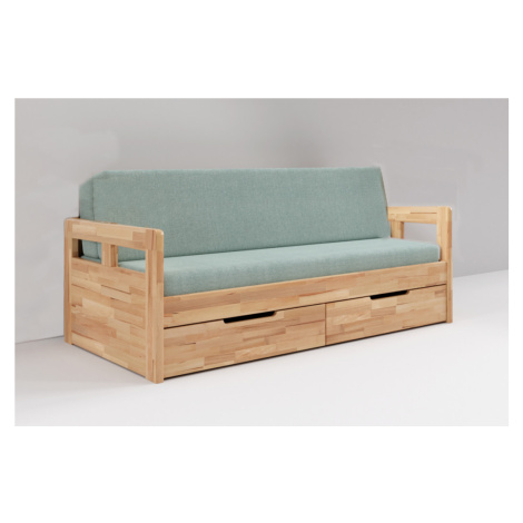 BMB Postel TANDEM HARMONY s područkami - Průběžný Buk Rozměr: 80/160x200 cm, Provedení rohů: Rov