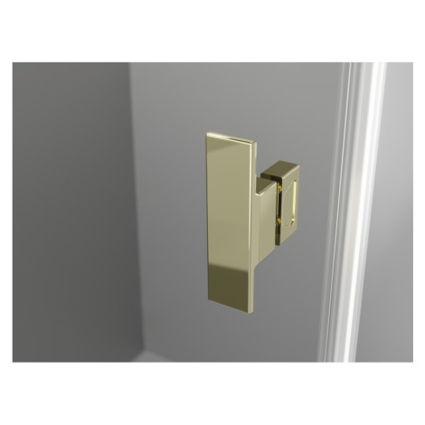 MEXEN/S Mist H T sprchový kout dveře křídlové levá 120 x 120, transparent, zlato 8A5T-120-120-50