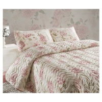 Set prošívaného přehozu a 2 povlaků na polštáře Eponj Home Care Pink, 240 x 220 cm