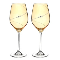 Diamante sklenice na bílé víno Silhouette City Amber s kamínky Swarovski 360 ml 2KS