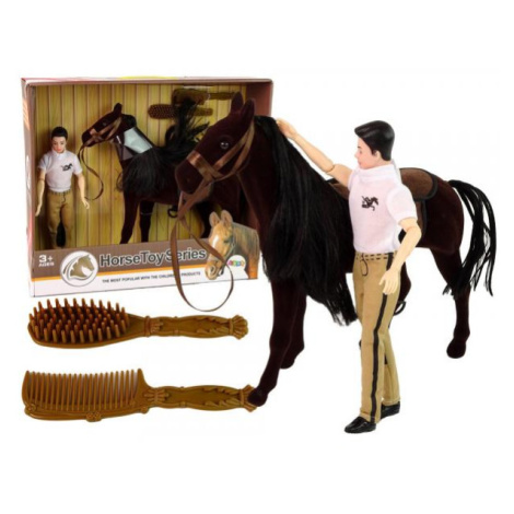 Panenka jezdce s velkým hnědým koníkem Toys Group