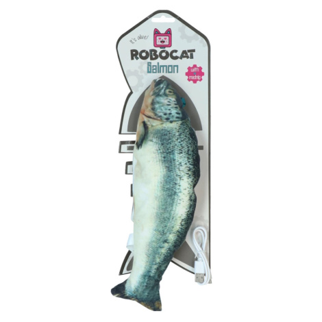 ROBOCAT Fish Salmon madnip USB hračka pro kočky 30 cm