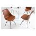 Estila Designová hnědá jídelní židle Scandinavia z eko kůže v moderním stylu 85cm