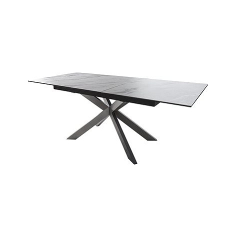 DELIFE Jídelní stůl Daven 160/200 × 90 cm keramická bílá nerezová ocel rozkládací