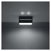 Černé stropní svítidlo s kovovým stínidlem 10x20 cm Lorum – Nice Lamps