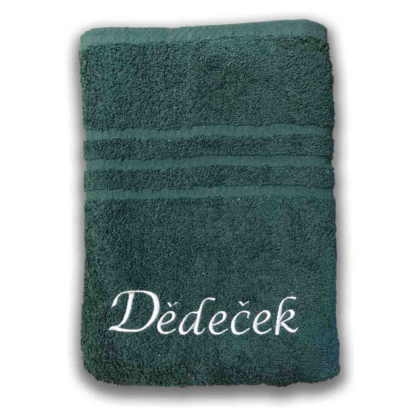 Top textil Osuška s nápisem "Dědeček" 70x140 cm Barva: tmavě zelená