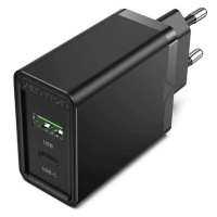 Vention 2-Port USB (A+C) Wall Charger (18W + 20W PD) Black