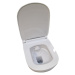 DEANTE Podomítkový rám, pro závěsné WC mísy + SLIM tlačítko černé + WC bez oplachového kruhu Edg