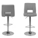 Dkton Designová barová židle Nerine šedá a chromová