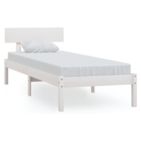 vidaXL Rám postele bílý masivní dřevo 75 x 190 cm malé jednolůžko