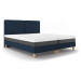 Tmavě modrá čalouněná dvoulůžková postel s roštem 180x200 cm Lotus – Mazzini Beds