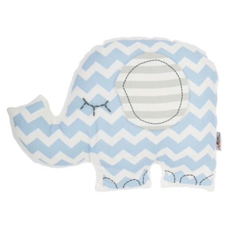 Modrý dětský polštářek s příměsí bavlny Mike & Co. NEW YORK Pillow Toy Elephant, 34 x 24 cm