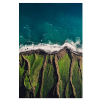 Umělecká fotografie Cliff edge and the Atlantic ocean, Abstract Aerial Art, (26.7 x 40 cm)