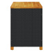 Zahradní úložný box černý 110x55x63 cm polyratan akáciové dřevo