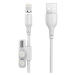 Magnetický kabel 3 v 1 z USB na USB-C / Lightning / Micro USB Foneng X62, 2,4 A, 1 m (bílý)