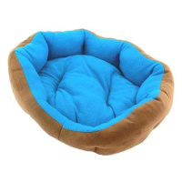 Aptel Kulatý polstrovaný pelíšek pro psa - 33 × 38 cm hnědo-modrý