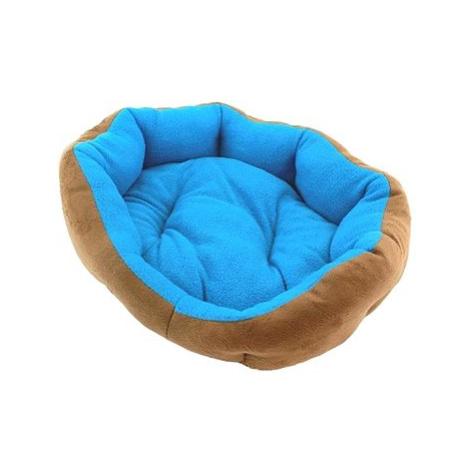 Aptel Kulatý polstrovaný pelíšek pro psa - 33 × 38 cm hnědo-modrý