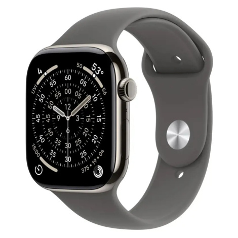 Apple Watch Series 11 GPS + Cellular 46mm Přírodní titan se skálově šedým sportovním řemínkem - 