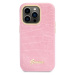 Guess GUHCP14LHGCRHP hard silikonové pouzdro iPhone 14 PRO 6.1" pink Croco Collection