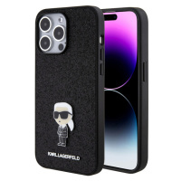 Karl Lagerfeld Fixed Glitter Metal Ikonik iPhone 15 Pro Max černé Černá