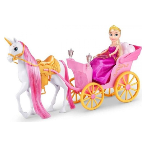 Zuru Princezna Sparkle Girlz s koněm a kočárem růžovým