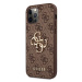 Guess PU 4G Metal Logo Zadní Kryt pro Apple iPhone 12/12 Pro Brown