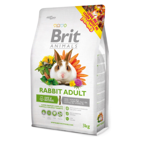 BRIT Animals rabbit adult complete krmivo pro králíky 3 kg