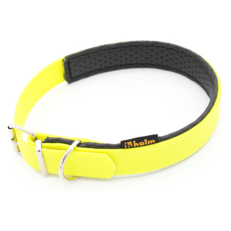 Heim Biothane® obojek s měkkou podšívkou, neonově žlutý - velikost 40: obvod krku 28 - 35 cm, ší