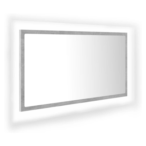 vidaXL LED koupelnové zrcadlo betonově šedé 80 x 8,5 x 37 cm akrylové
