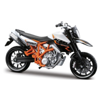 Burago kovový model motorky ktm 990 supermoto r 1:18 černooranžová