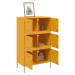 vidaXL Skříň highboard hořčicově žlutá 68 x 39 x 113 cm ocel