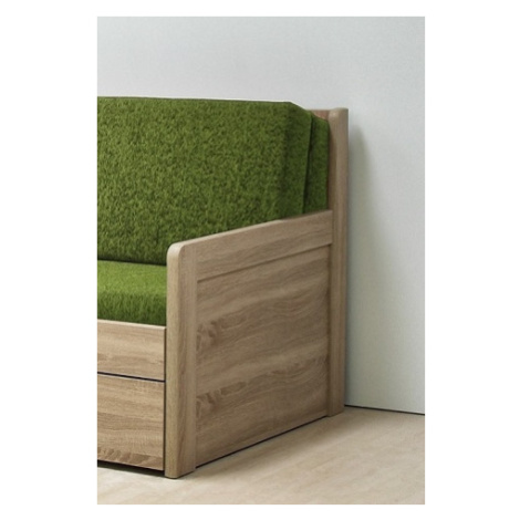 BMB Postel TANDEM KLASIK s pravou područkou - Průběžný Buk Rozměr: 80/160x200 cm, Provedení rohů