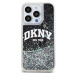 DKNY Liquid Glitter Arch Logo kryt iPhone 15 Pro černý