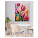 Obrazy na stěnu - Malba barevných tulipánů Rozměr: 80x100 cm, Rámování: vypnuté plátno na rám