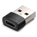 Vention USB 2.0 (M) to USB-C (F) OTG Adapter Black PVC Type