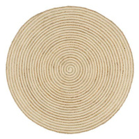 Ručně vyrobený koberec z juty spirálový design bílý 150 cm