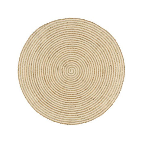 Ručně vyrobený koberec z juty spirálový design bílý 150 cm SHUMEE