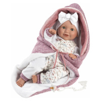 Llorens 74040 NEW BORN - mrkací panenka se zvuky a měkkým látkovým tělem