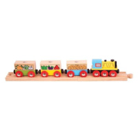 Bigjigs Rail Nákladní vlak se zeleninou + 3 koleje