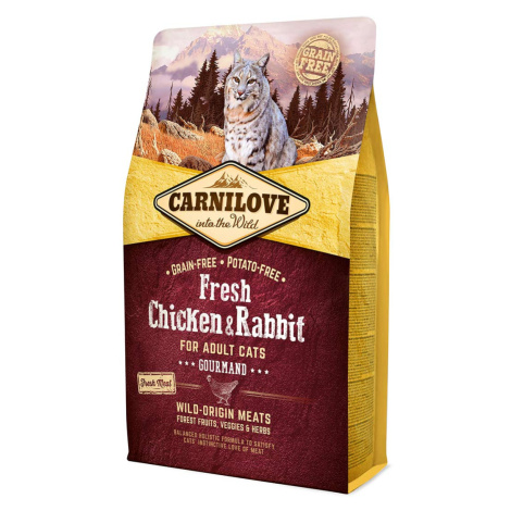 Carnilove Cat Adult Fresh – kuře a králík / Gourmand 2 kg