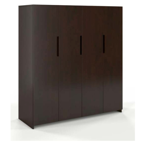 Tmavě hnědá šatní skříň z bukového dřeva 170x180 cm Bergman - Skandica